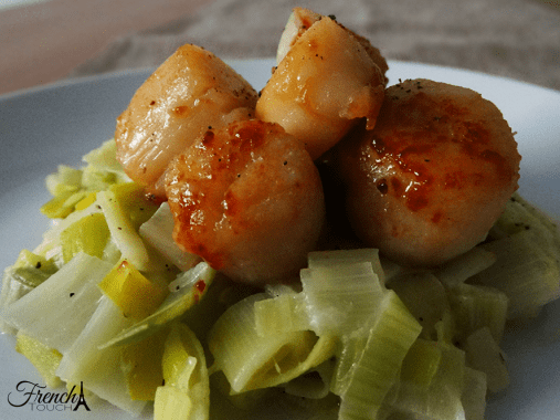 scallops on leeks fondue recipe
