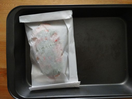 salmon with peaches, thai basil and chili recipe